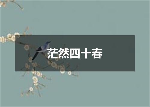 茫然四十春