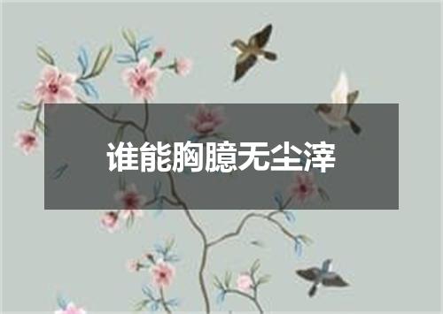 谁能胸臆无尘滓