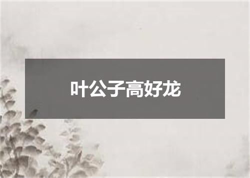 叶公子高好龙