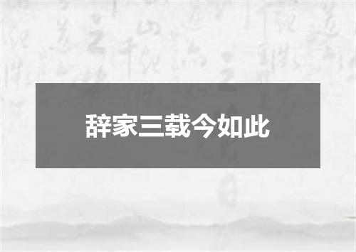 辞家三载今如此