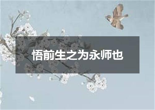 悟前生之为永师也