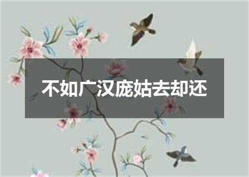 不如广汉庞姑去却还