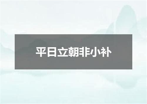 平日立朝非小补