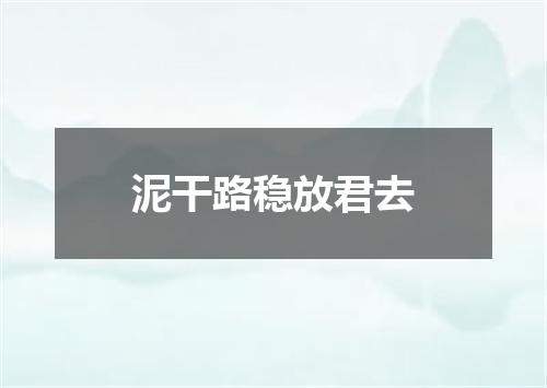 泥干路稳放君去