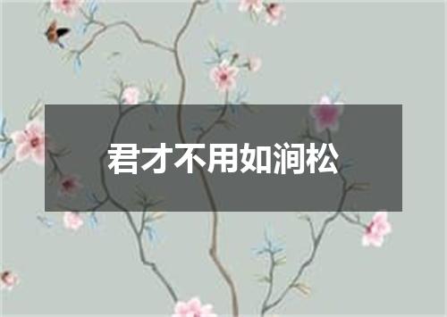 君才不用如涧松