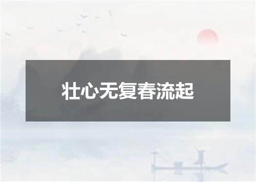 壮心无复春流起