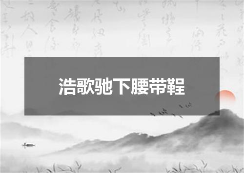 浩歌驰下腰带鞓