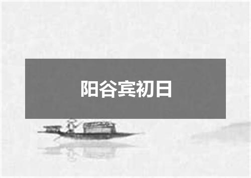 阳谷宾初日