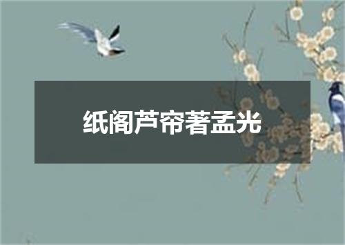 纸阁芦帘著孟光