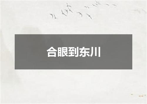 合眼到东川