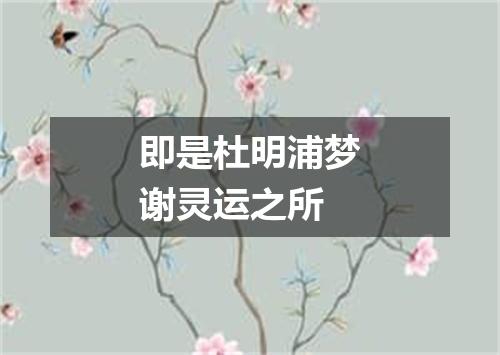 即是杜明浦梦谢灵运之所