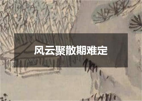 风云聚散期难定