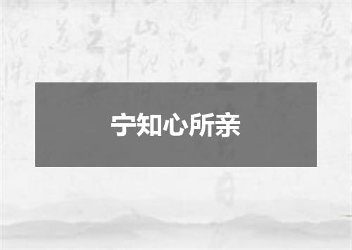 宁知心所亲