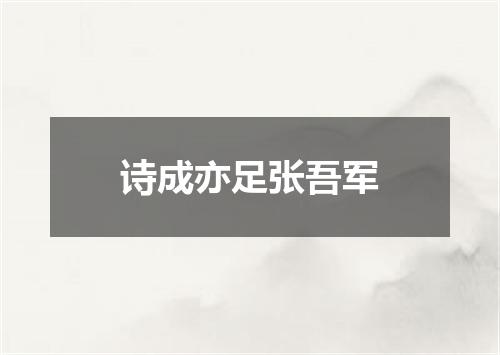 诗成亦足张吾军