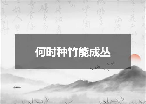 何时种竹能成丛