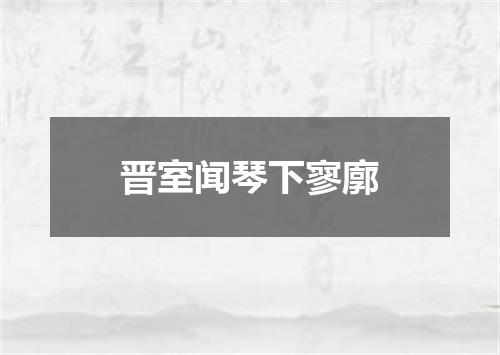 晋室闻琴下寥廓