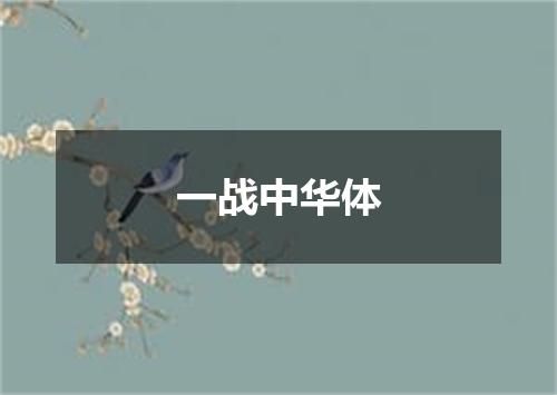 一战中华体