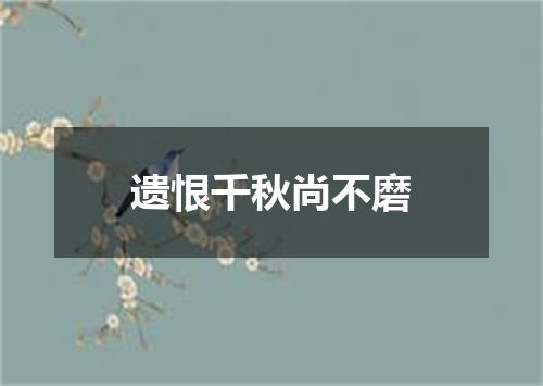 遗恨千秋尚不磨