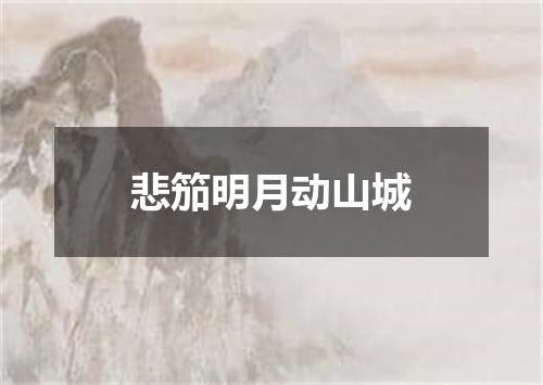 悲笳明月动山城