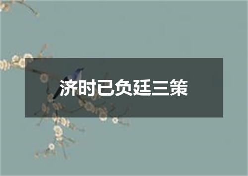 济时已负廷三策