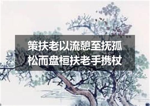 策扶老以流憩至抚孤松而盘桓扶老手携杖