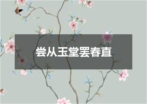 尝从玉堂罢春直