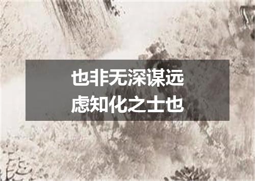 也非无深谋远虑知化之士也