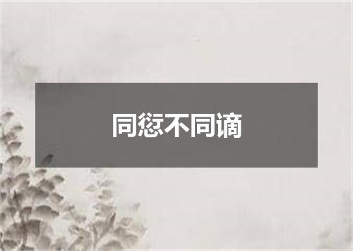 同愆不同谪