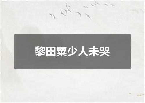 黎田粟少人未哭