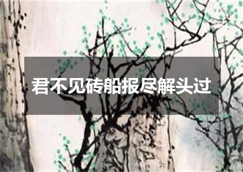 君不见砖船报尽解头过