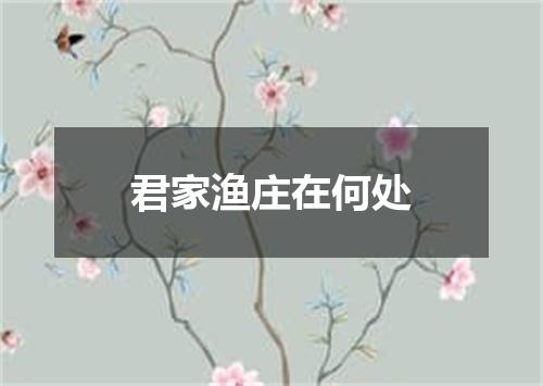 君家渔庄在何处