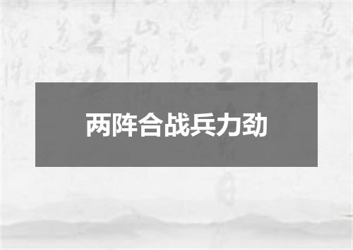 两阵合战兵力劲