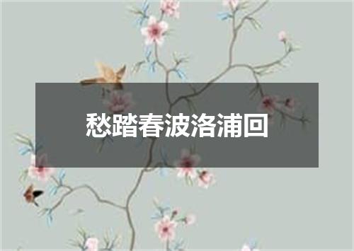 愁踏春波洛浦回