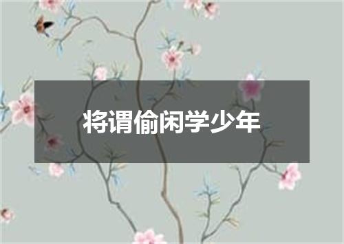 将谓偷闲学少年