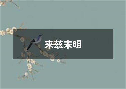 来兹未明