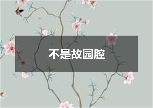 不是故园腔