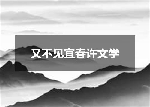 又不见宜春许文学