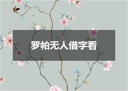 罗帕无人借字看