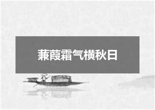 蒹葭霜气横秋日