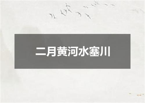 二月黄河水塞川