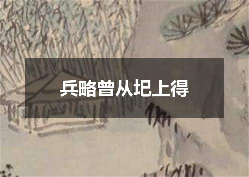 兵略曾从圯上得