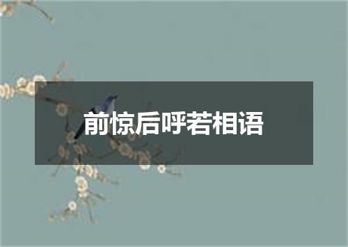 前惊后呼若相语