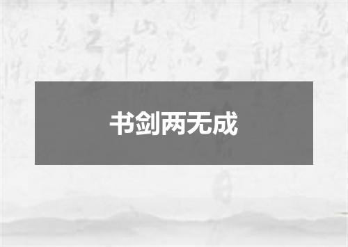 书剑两无成