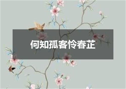 何知孤客怜春芷