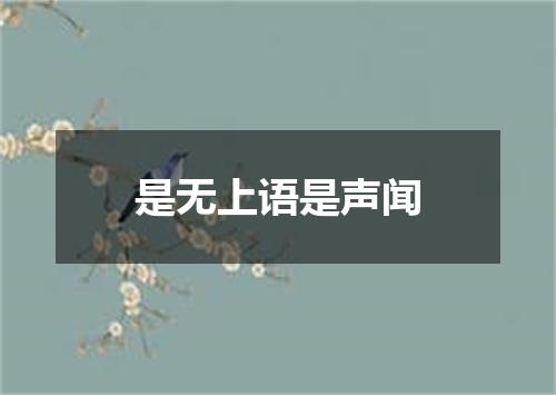 是无上语是声闻