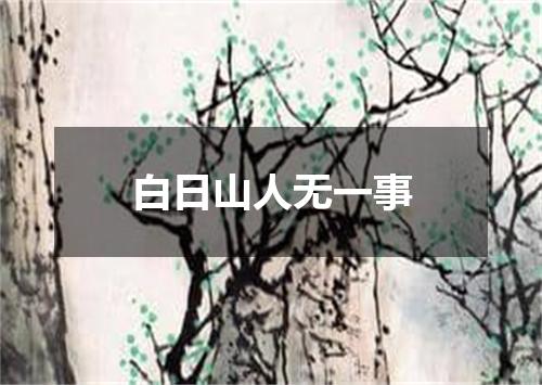 白日山人无一事