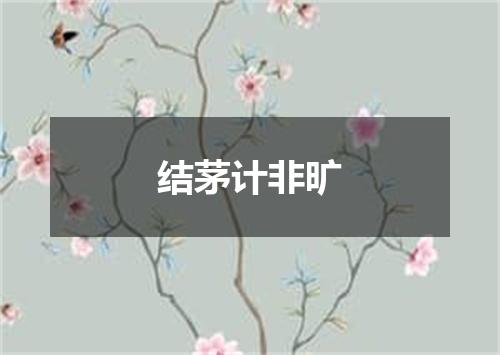 结茅计非旷