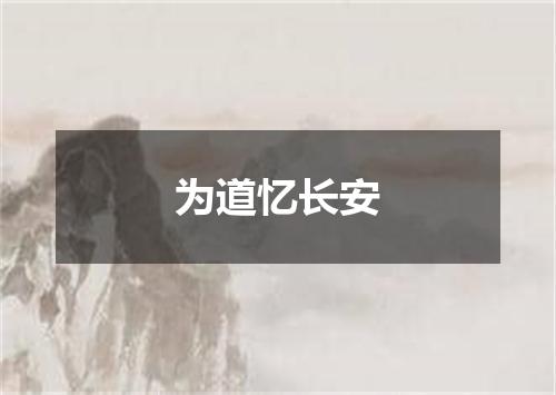 为道忆长安