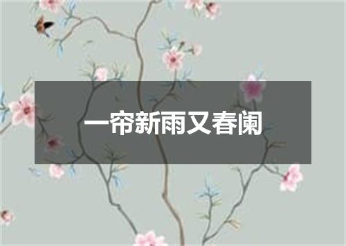 一帘新雨又春阑