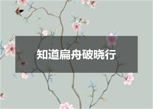 知道扁舟破晓行